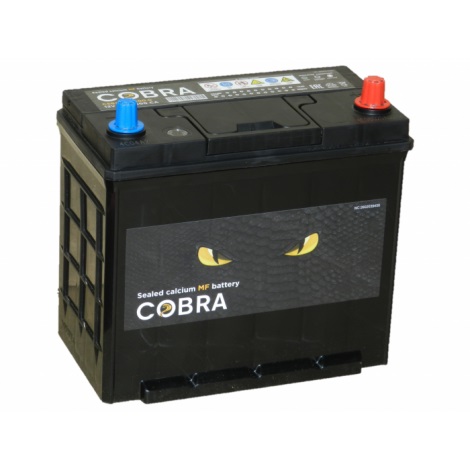 Аккумулятор, Cobra 52B24L, 52 Ah, азия, переходные клеммы, обратная полярность